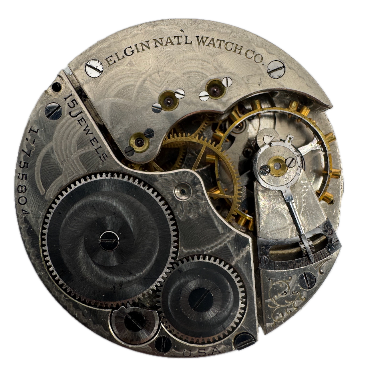 Antique 16 Size Elgin 15 Jewel Mechanical Pocket Watch Movement 313 USA