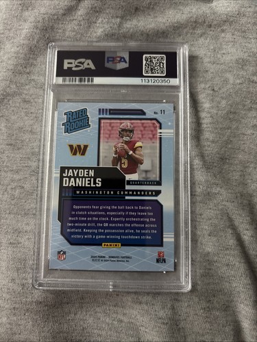 2024 Donruss Jayden Daniels #11 Rated Rookies Retro**PSA MINT 9**Commanders - Bild 3 von 3