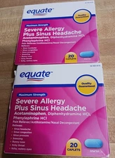 2 Lot of Max Strength - Severe Allergy + Sinus Headache - New and Sealed