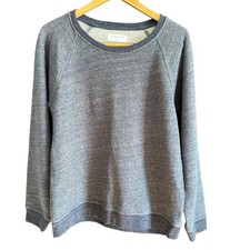 EVERLANE Blue Heather French Terry Cotton Crew Neck Sweatshirt Medium