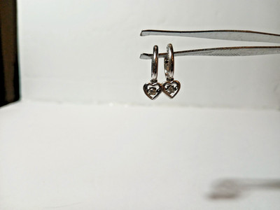 KAY Jewelers Diamond & Sterling Silver Earrings Hearts Move When She Moves 