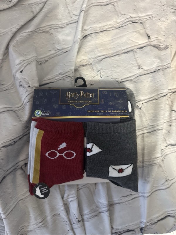Harry Potter Shortie Crew Socks Womens Mens Package of 10 Shoe Size 4-10