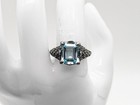 Estate 5ct Natural Swiss Blue Topaz Sterling Silver Filigree Ring — photo 1