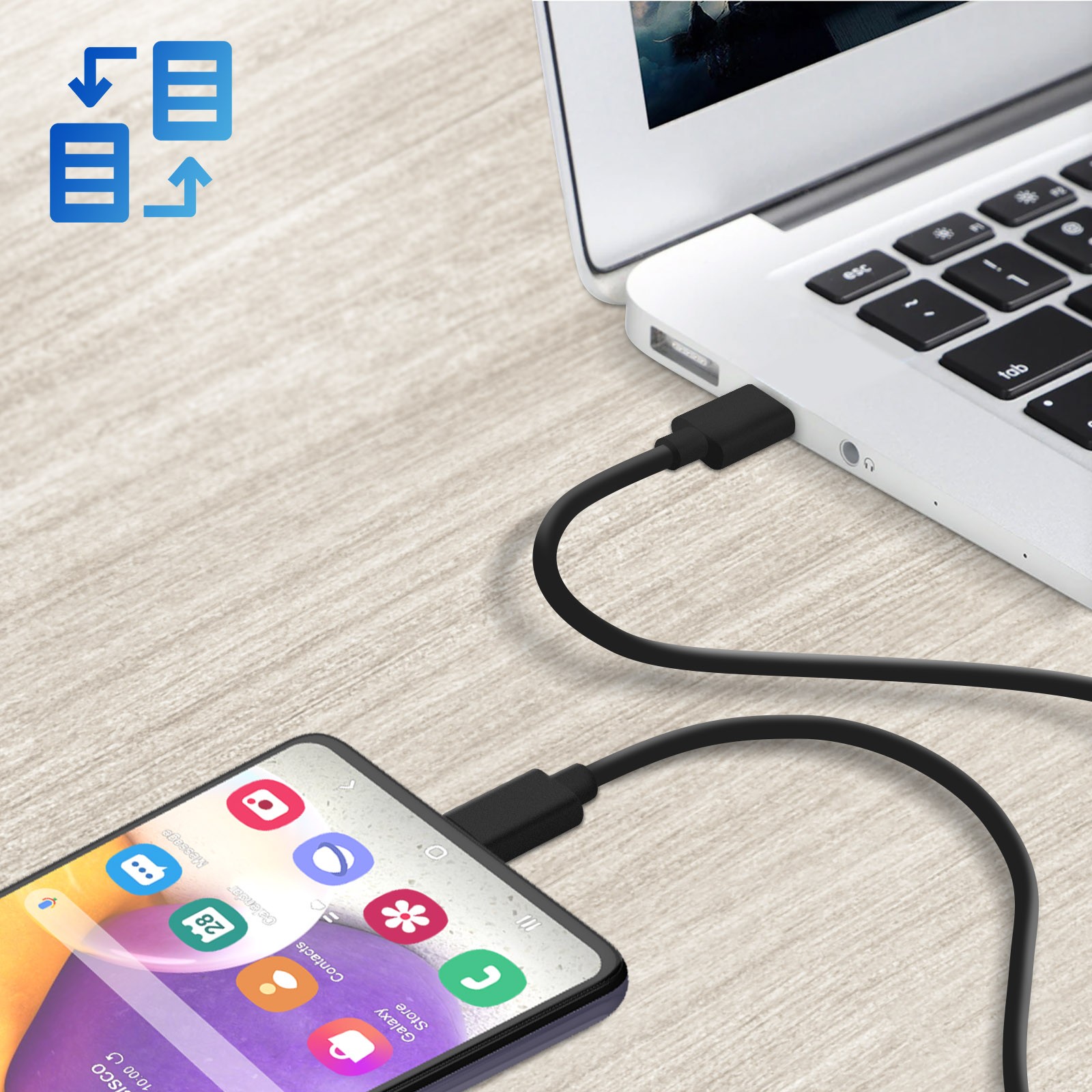 Câble USB-C vers USB-C robuste en nylon tressé Power Delivery 2m