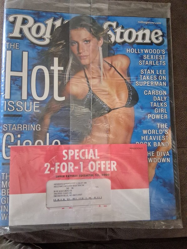 Rolling Stone Magazine Gisele Bundchen Sealed Issue 849 September 2000 Stan Lee