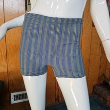 Vintage 60s Mod Mens Op Art Knit Swim Bathing Trunks Square Surf Shorts OS S/M/L