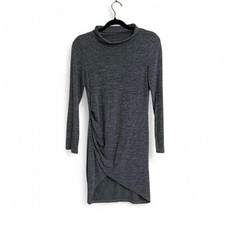 Women’s Gray Knit Sweater Dress With Knot Detail And Mock Neck Size Small