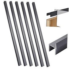 6 Pcs File Cabinet Rails PVC Hanging Black Document Cabinet 1/2 Inch Wide