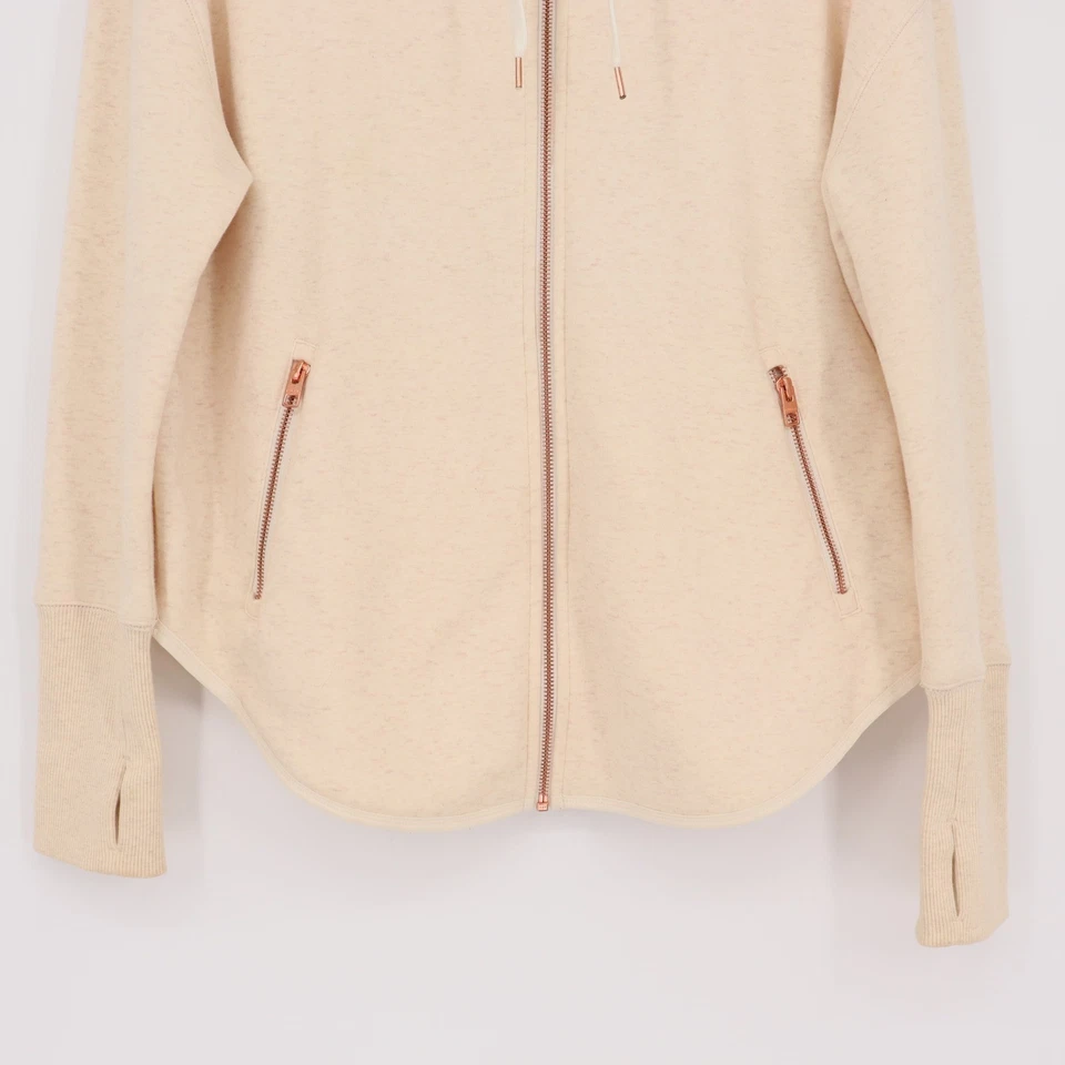 Athleta Double Cozy Karma Jacket Sweater Size S Cream Rose Gold Zip Up Hoodie - Image 3 of 4