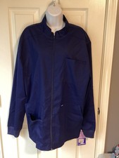 Blue Landau ProFlex full zip scrub jacket with multiple pockets- extra large NWT