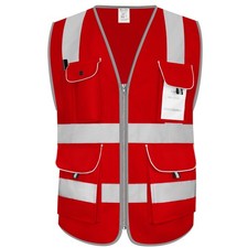 High Visibility Safety Vest, 9 Pockets, Reflective Strips, ANSI Compliant, XL