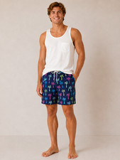 Member's Mark Men's Resort Swim Trunks XL Palm Tree Print UPF 50 NWT