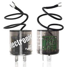 LED Flasher Relay 2 Pin 12V Set of 2 , Turn Signal Transparents
