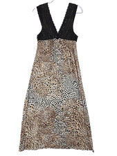 Oscar de la Renta Pink Label Nightgown Lace and Leopard Print Sz M