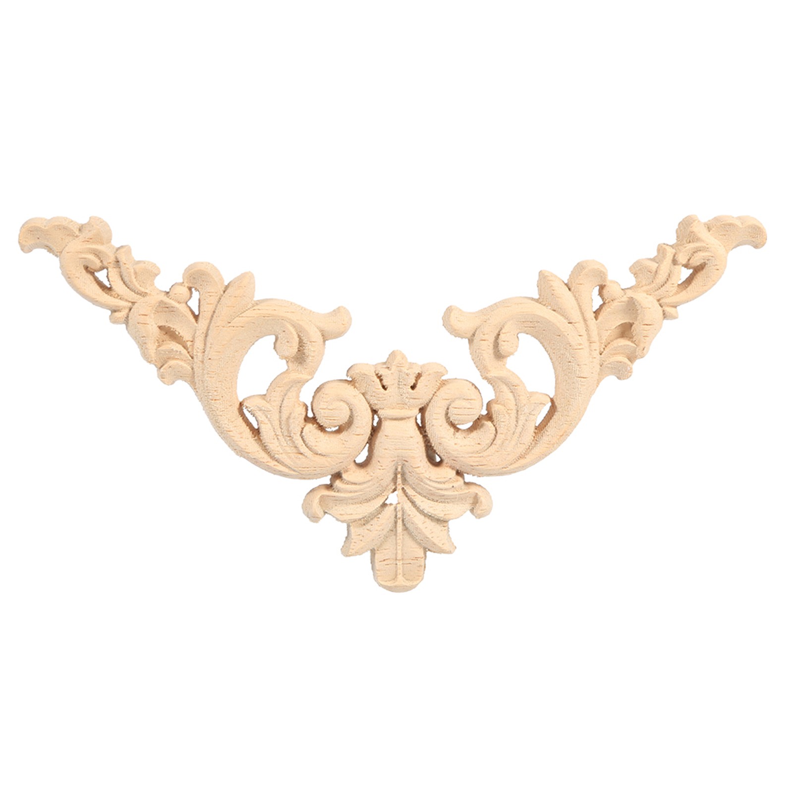 4PCS Rubber Wood Carved Corner Onlay Applique Furniture Flower Shape Unpai KRI✈️