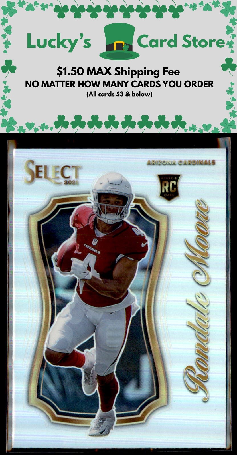 2021 Panini Select #SCR-20 Rondale Moore Select Certified Rookies Silver Prizm