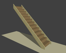 Straight Staircase Made to Measure Domestic MDF Treads and Risers. 13R 225G