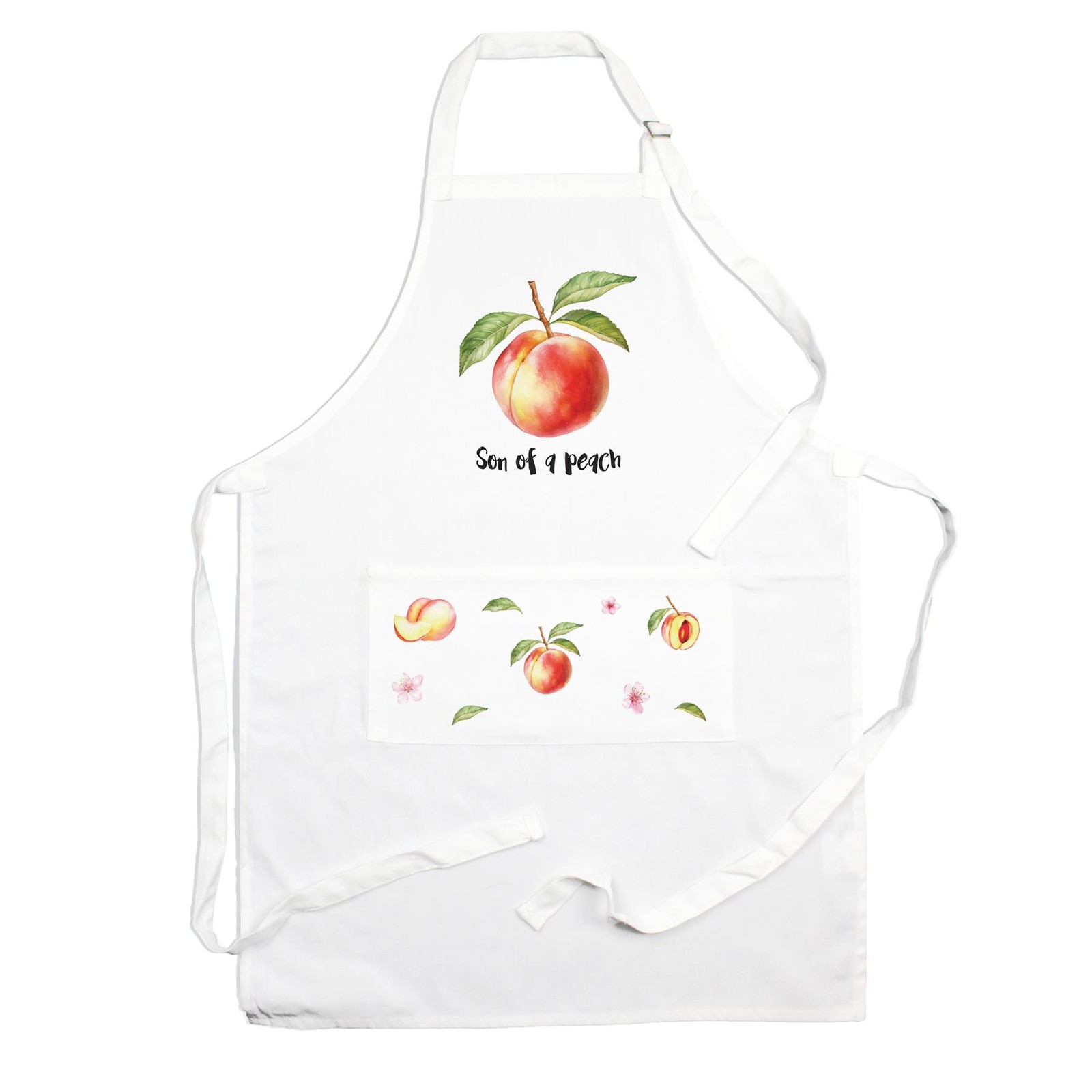 Food Pun Novelty Kitchen Apron - Cooking & Baking Gift - Son of a Peach
