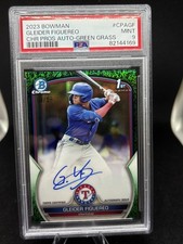 2023 Bowman Chrome 1st Auto Gleider Figuereo Grass Refractor /99 PSA 9 Rangers