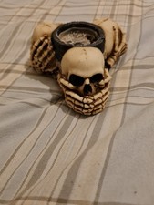 See No Evil, Speak No Evil, Hear No Evil #  Skull  # Tea Light Candle Holder