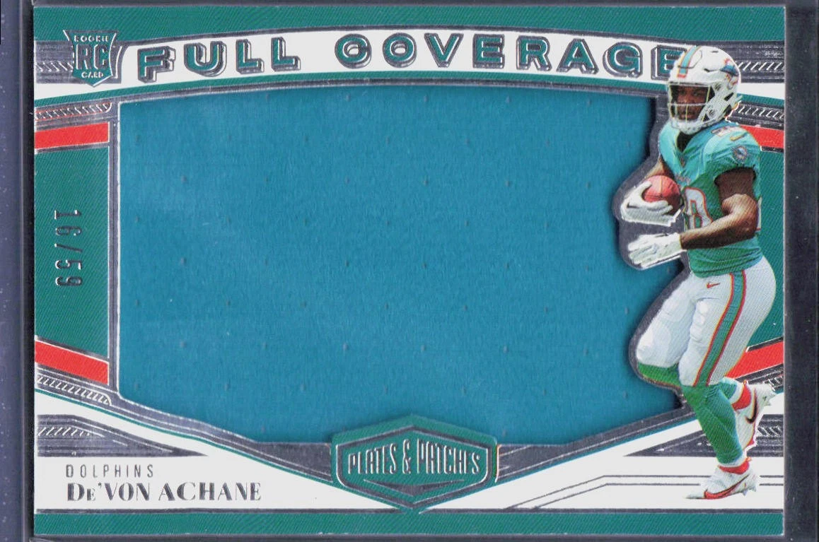 De'Von Achane Panini Plates & Patches Full Coverage Relics #FC30 Base