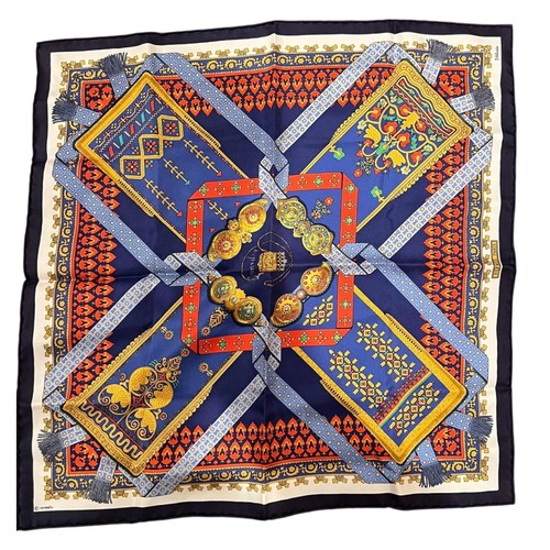 Authentic Hermes Brins d’Or 45cm Silk Scarf