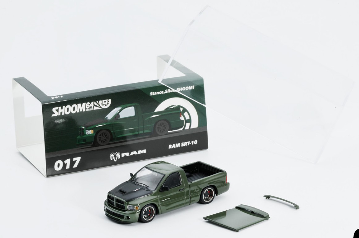 Shoom64 2003 Dodge Ram SRT-10 - Green - LHD 1:64 Scale Diecast Car SHOOM-103-017