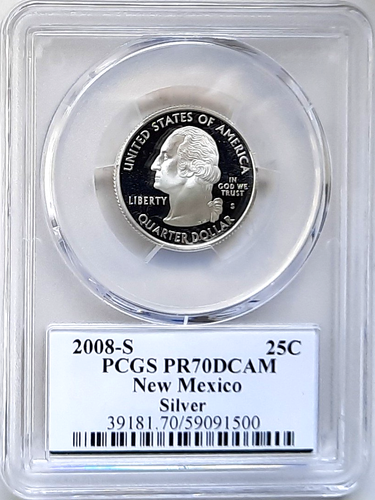 2008-S Silver Proof New Mexico State Quarter-PCGS PR 70 DCAM-State Flag - Picture 4 of 4