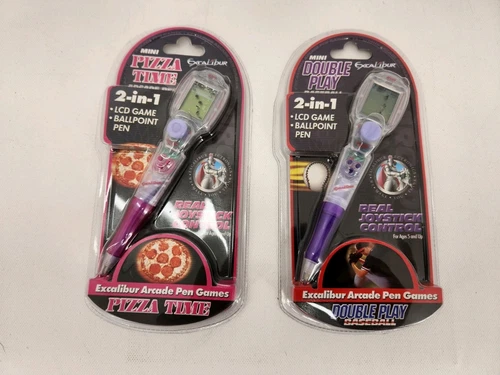 Excalibur Arcade Pen Games - Pizza Time & Double Play Baseball NEW!!!