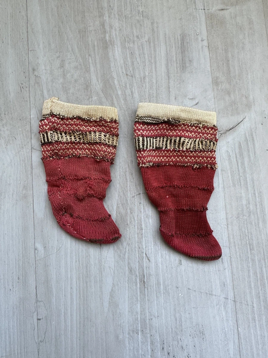 Paire De Chaussettes Anciennes Jumeau Taille 2/3 - Pour Poupées XIXe, Coton France
