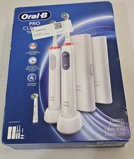 Oral-B PRO CLEAN Rechargeable Toothbrush 2 Pack 3 Brush Heads SEALED