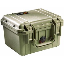 Pelican 1300 Small Case without Foam, 4.93" Bottom Depth, Olive Drab Green