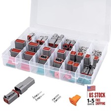 228 PCS Deutsch DT Connector Kit, 2, 3, 4, 6, 8, 12 Pin Gray Connector