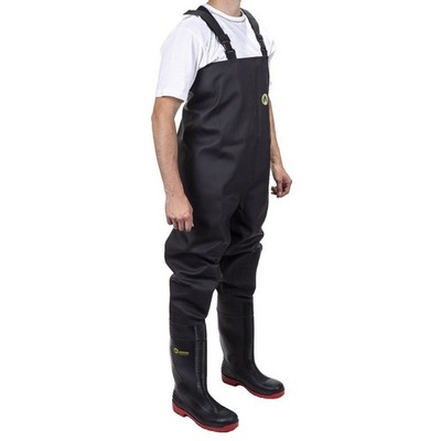 Amblers Danube S5 schwarz PVC Stahlkappe/Zwischensohle Sicherheit Brust Wathose #1000CW