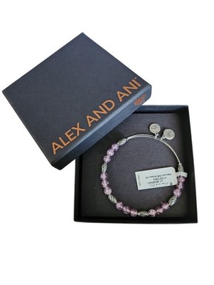 Alex and Ani Watercolor Mulberry Rafaelian Silver Bracelet New With Box