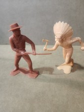 Vintage 1964 Louis MARX 6" Native American Indian Figure Peach  Brown Cowboy
