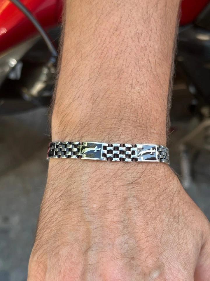 Pulsera de cadena de espada Zulfiqar de plata de ley 925 Foto 3 de 4