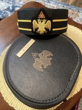 Masonic 32nd  Vintage Double Eagle Scottish Rite Hat Size 7 1/8 Antique