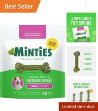 Natural Mint Dog Dental Treats - 40 Count for Clean Teeth and Fresh Breath