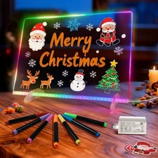 LED Note Board with 8 Colors 6 Modes -13.7"X10" Acrylic Dry Erase Board