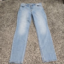 Old Navy High Rise Straight Jeans Lightwash Women's Size 12, Stretch Clean Cut