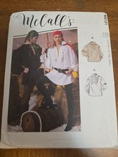 McCalls 8131 Unisex Shirt Pirate Costume Top Buchaneer Size S-XXXL Uncut