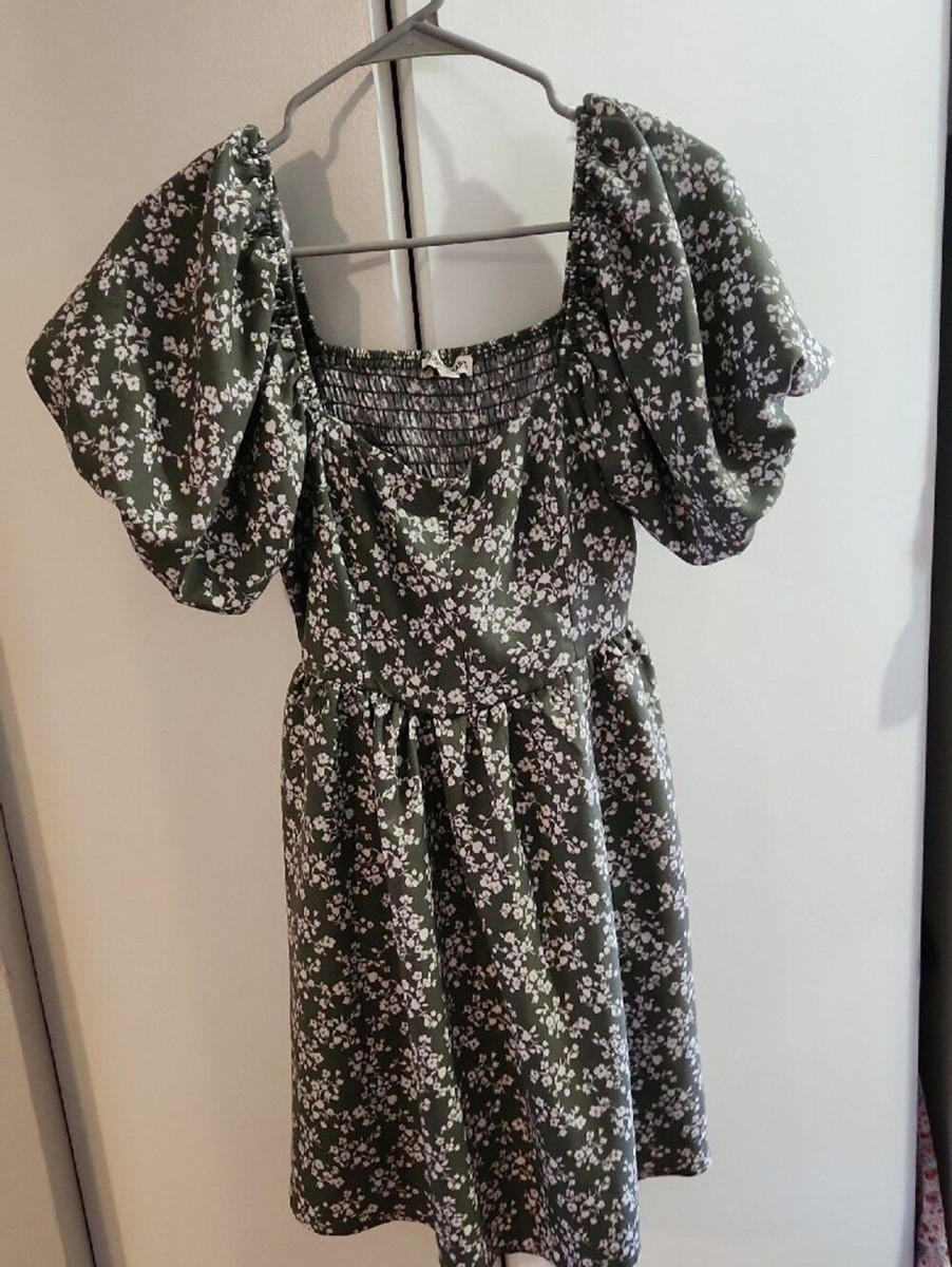 inspired hearts green dress Olive Floral Mini colorgrp-53536