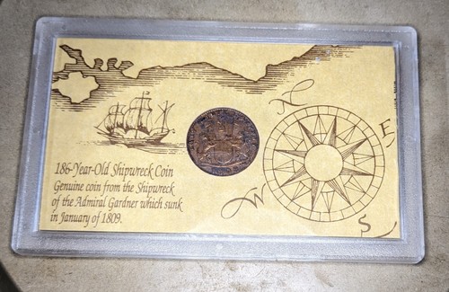 1808 Admiral Gardner East India Co. Vintage Shipwreck Cash Coin - Picture 2 of 4