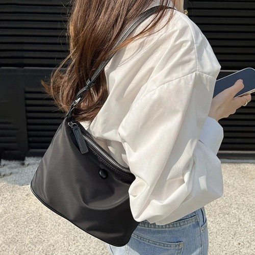 Baby Pink Underarm Bag Nylon Cloth Casual Handbag New Tote Bag Korea Style - Picture 4 of 14