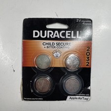 Duracell 2032 Lithium Battery 4 Count Pack of 1 Compatible with AirTag 05/2033