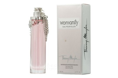 Womanity Eau Pour Elles by Thierry Mugler 2.7oz / 80nl EDT Refillable Spray NIB