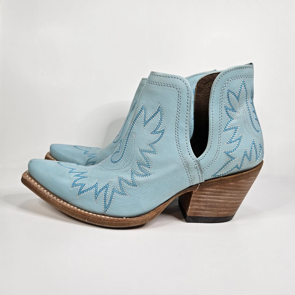 Ariat Dixon Light Blue Leather Womens Size 8.5B Boot Country Western Boots  - Image 2 of 4
