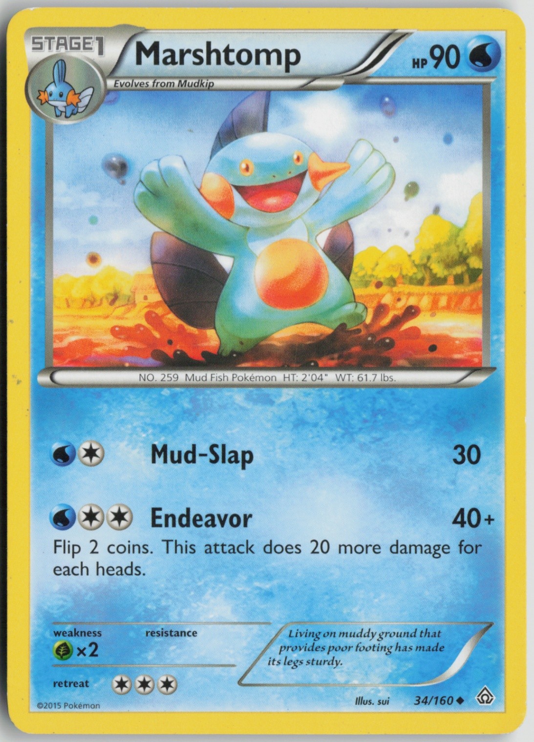 Marshtomp 34/160 Uncommon XY - Primal Clash LP Normal