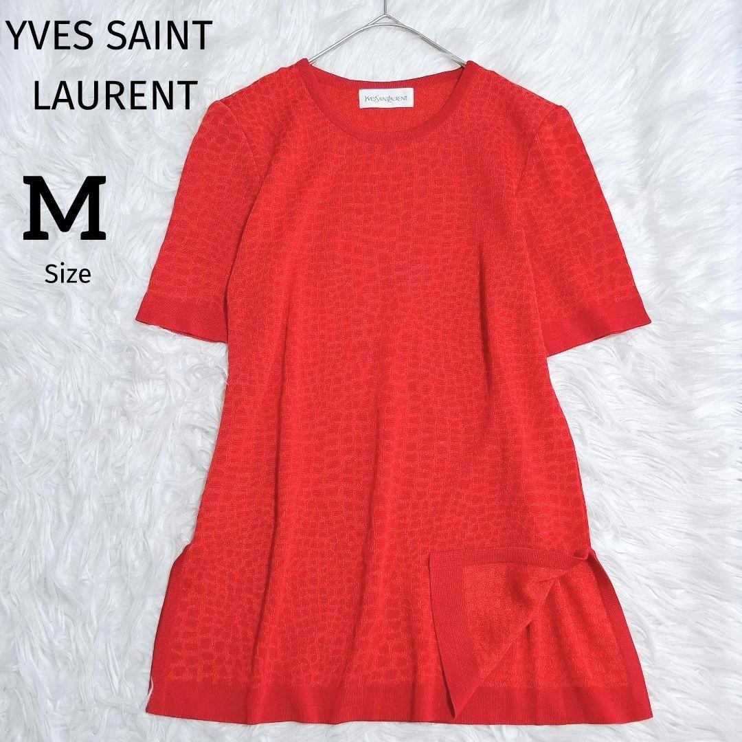 Autentica maglia estiva Yves Saint Laurent manica corta rossa taglia M donna